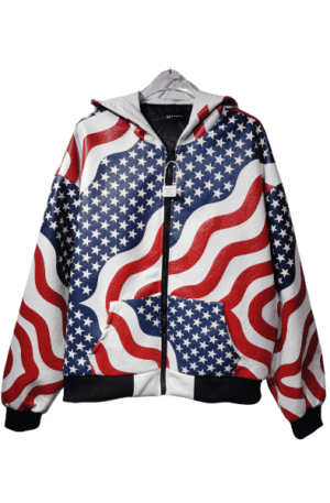 Jaqueta Couro Flag USA