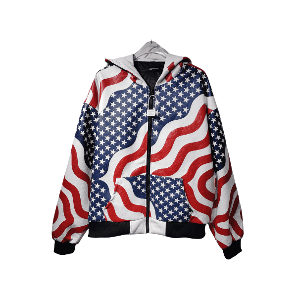 Jaqueta Couro Flag USA