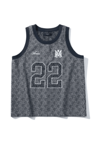 Regata Amiri Jacquard Basketball Jersey Washed Indigo