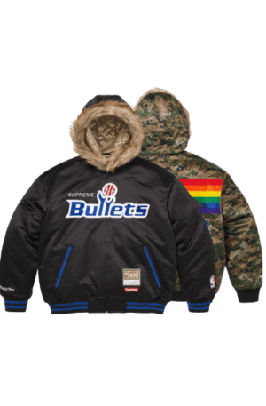 Jaqueta Supreme Mitchell & Ness Teams Hooded Satin