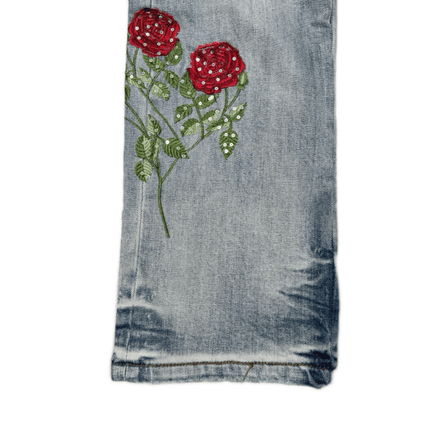 Calça Jeans Amiri Floral Embroidered Repaired - Imagem 5
