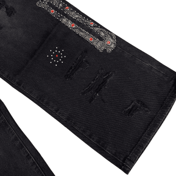Calça Jeans Amiri Bones Studded Baggy (Preta) - Imagem 5