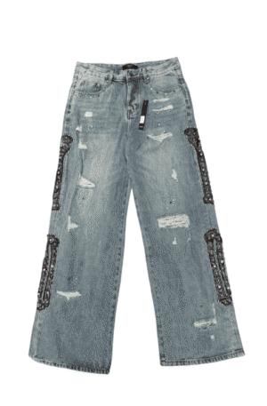 Calça Jeans Amiri Bones Studded Baggy