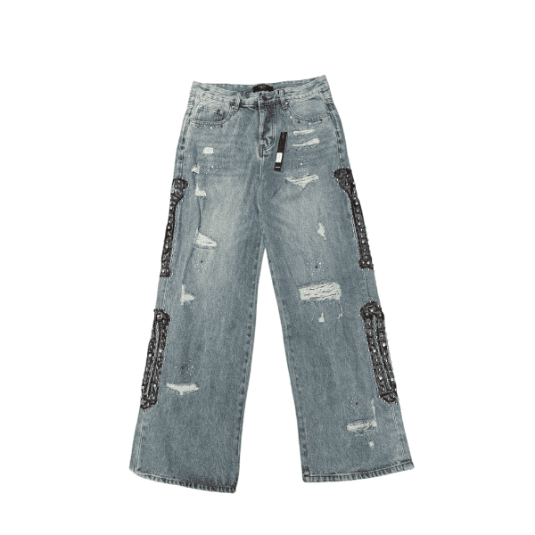 Calça Jeans Amiri Bones Studded Baggy
