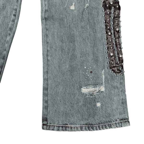 Calça Jeans Amiri Bones Studded Baggy - Imagem 4