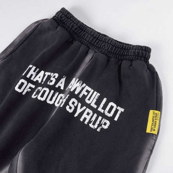 Calça Moletom That's A Awful Lot Of Cough Syrup (Preta) - Imagem 4